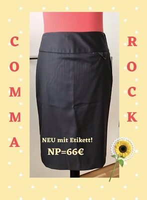   SALE! 66  - Edler grauer Business Rock mit Schlitz - Comma - XS/ 34