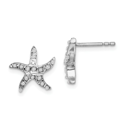 Kleine Ohrstecker Sterlingsilber Diamant 12 mm Schmetterling hinten Startfish 0,01 ct