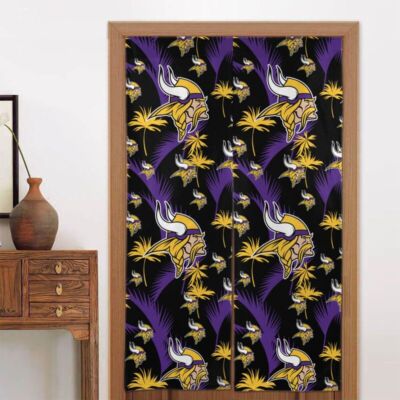 Minnesota Vikings 2-piece Door Curtain 34x56in Hawaii Print Blackout Curtain
