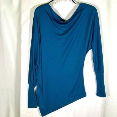 Ibby Libby Teal Blue Off the Shoulder Batwing Lightweight Top Women's Medium