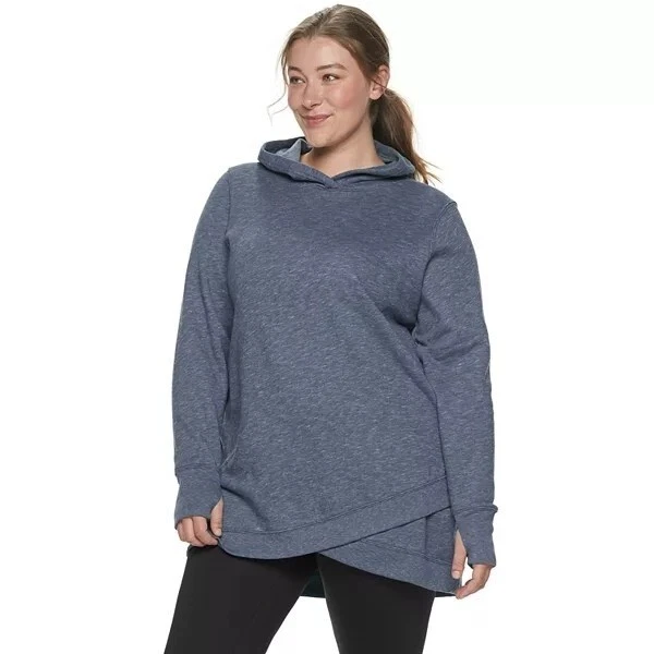 Tek Gear Plus Tulip Hem Hoodie Sweatshirt 1X