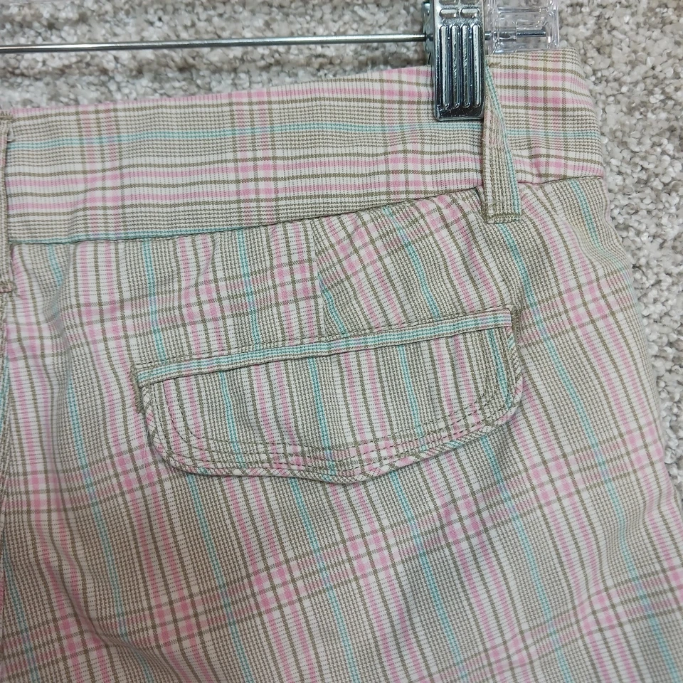 Volcom Shorts Womens Size 1 Pink Plaid Slash Pockets Bermuda Travel  - Image 4 of 4