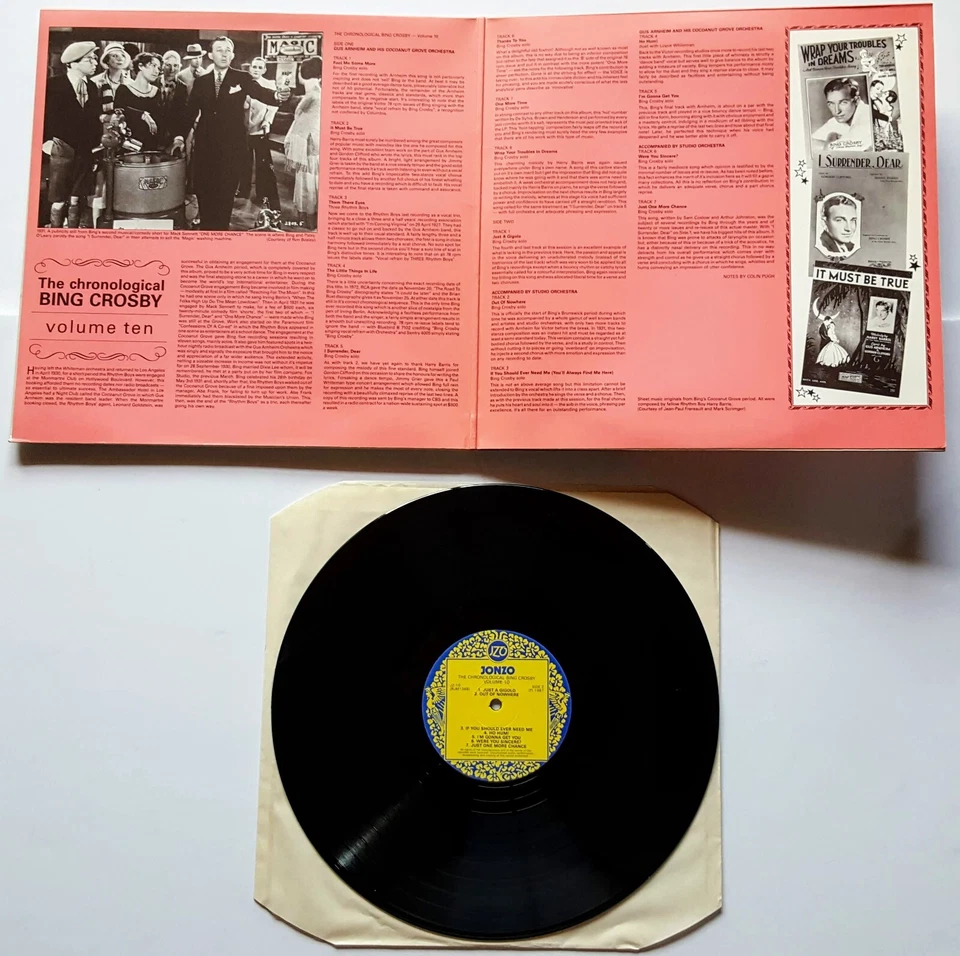 BING CROSBY  Volume 10 1986 33 rpm LP Vinyl JONZO Record 1st Pressing Import UK - Image 4 of 4