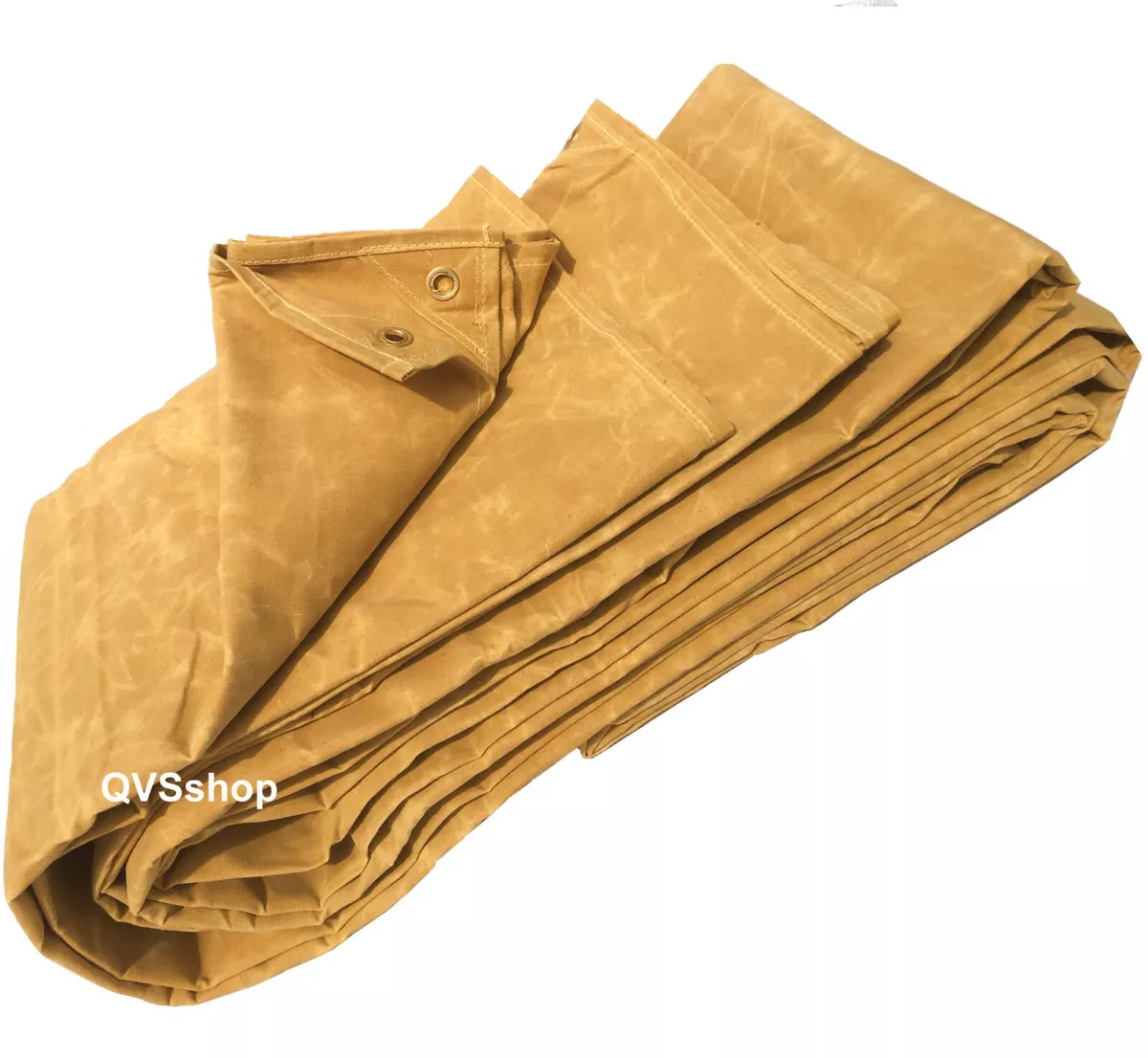 HEAVY DUTY TAN CANVAS TARPAULINS Cover Waxed Cotton Sheets 15