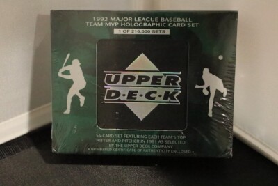 1992 mlb team mvp holographic card set Upper Deck Baseball Complete 1992 Upper Deck MLB Team