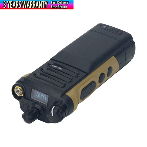 HAMGEEK APX-8000 12W Dual Band Radio VHF UHF Walkie Talkie Dual PTT + Mic Brown - Zdjęcie 2 z 8