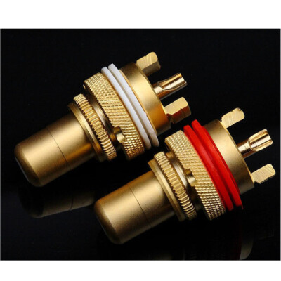 RCA Female Socket Gold RCA Phono Chassis Insulated Panel Mount