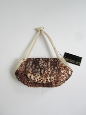 New - Bronze Lace  Sequins Over Satin Gold Evening Handbag Purse