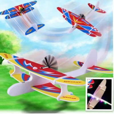 Hand Throw Rechargeable Airplane Aircraft Launch Glider Plane Kids Toy-LED Light - image 1 of 4