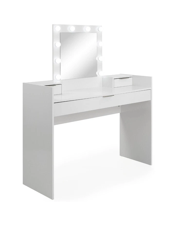 Libby Gloss Dressing Table with Lit Mirror White Stylish and Functional