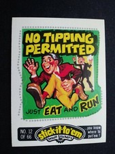 1976 Fleer Stick-It-To'em Stickers # 12 No Tipping Permitted (EX)