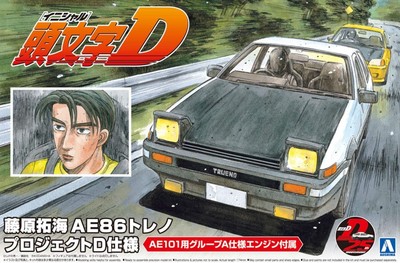 AOSHIMA 1/24 Initial D Toyota Sprinter Trueno AE86 Project D Ver. Model kit JP