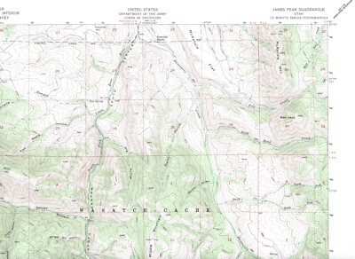 James Peak Quadrangle Utah 1986 USGS Topo Map 7.5 Minute Topographic