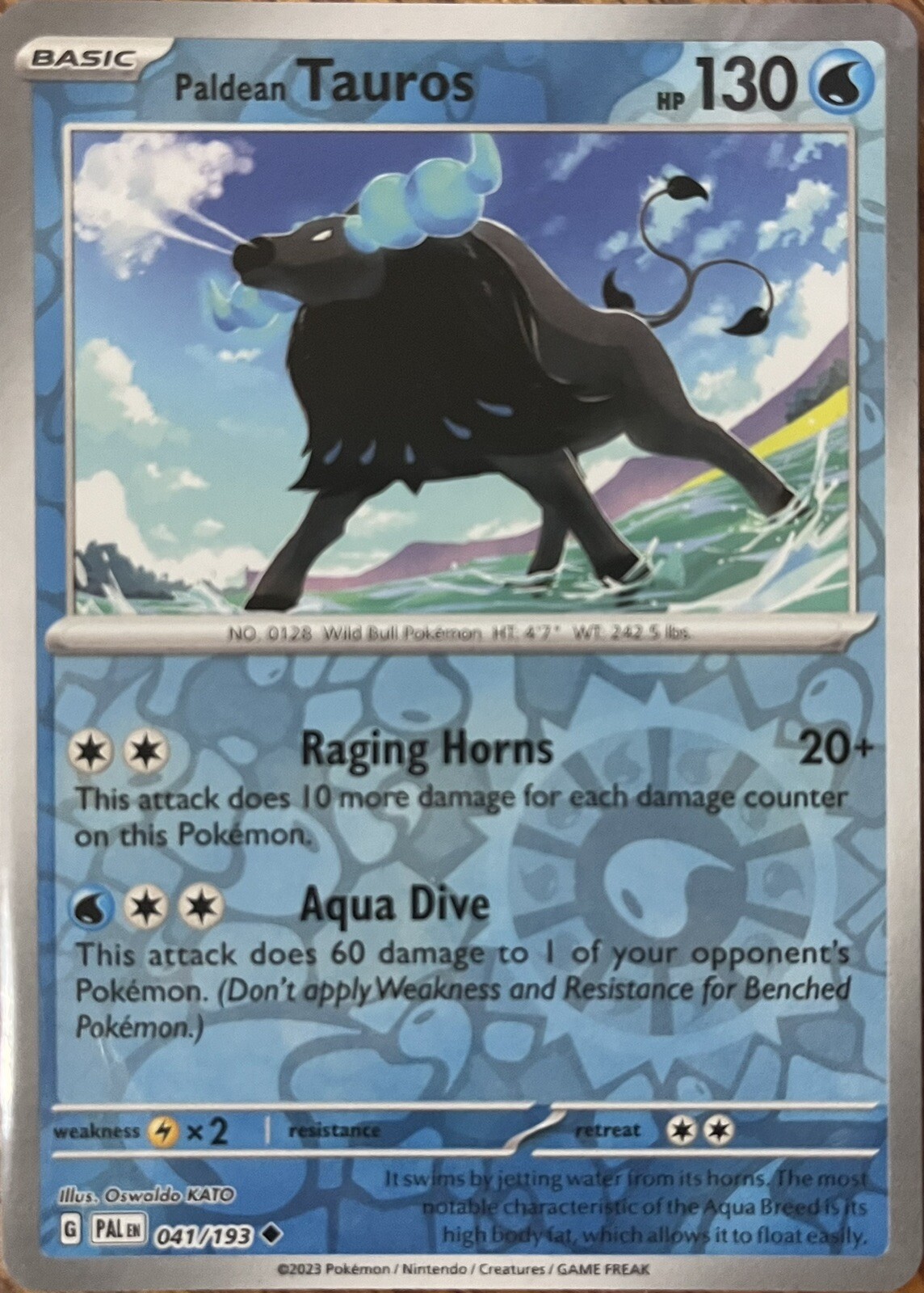 Paldean Tauros 41/193 - Reverse Holo - Paldea Evolved - Uncommon - Read Desc.