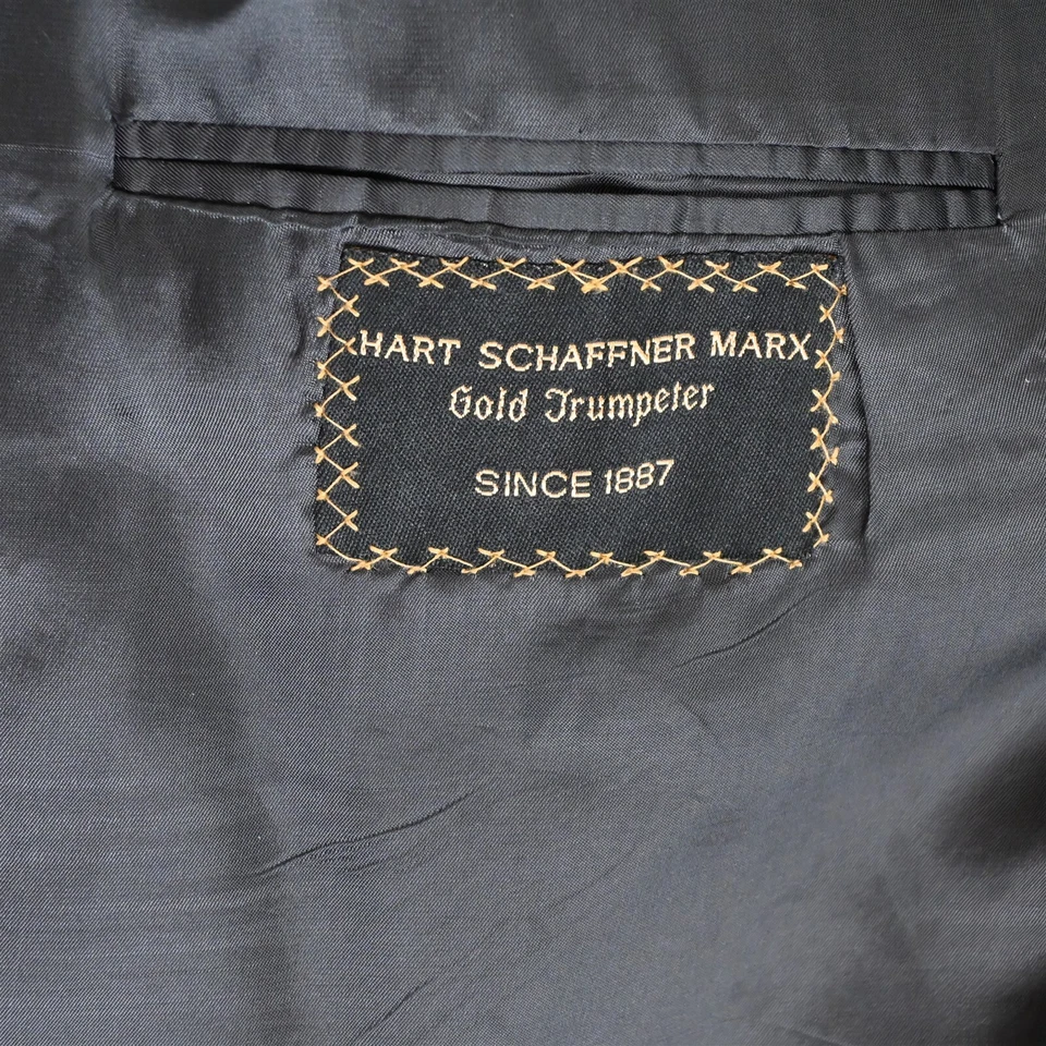 Traje de hombre Hart Schaffner Marx trompetista dorado 48L 42x29 gris a cuadros Glenn de lana Foto 4 de 4