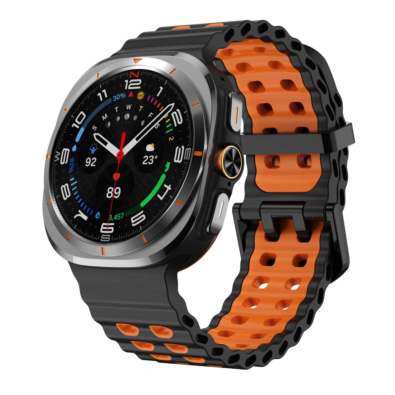 For Samsung Galaxy Watch Ultra 47mm Rugged Band Silicone Sport Strap Marine Band