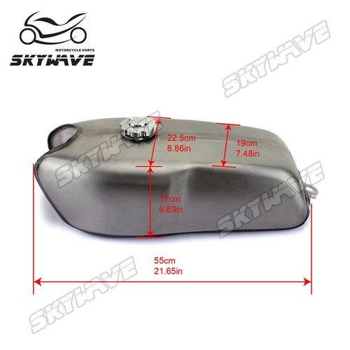 2.4Gal 9L Cafe Racer Gas Fuel Tank For BMW R100R/T/S For Yamaha RD350 RD400 RD50 - Bild 3 von 11