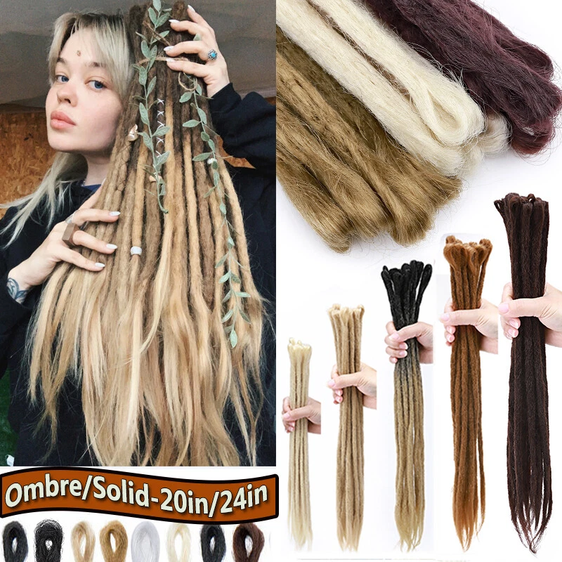 60cm Dreadlocks Extension Ombre Blond Kunsthaar Dreads Locs Haarverlängerungen - Bild 2 von 4