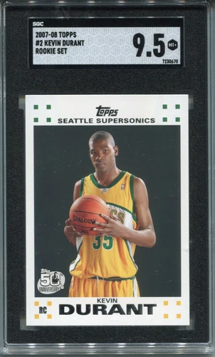 2007 Topps Kevin Durant Rookie Card Graded SGC 9.5 Nets Warrior Basketball #2