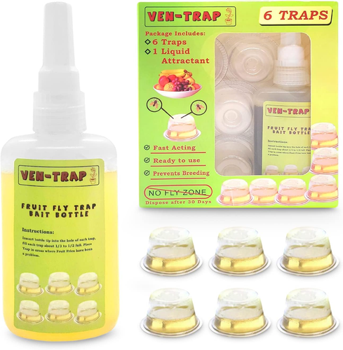 6 Pack Fruit Fly Trap | No Odor, Eco Friendly, Also Catch Gnats