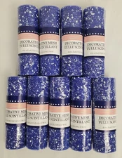 Crafter's Square Splatter Flocked Deco Mesh Patriotic Blue 6" x 3yds Lot of 9