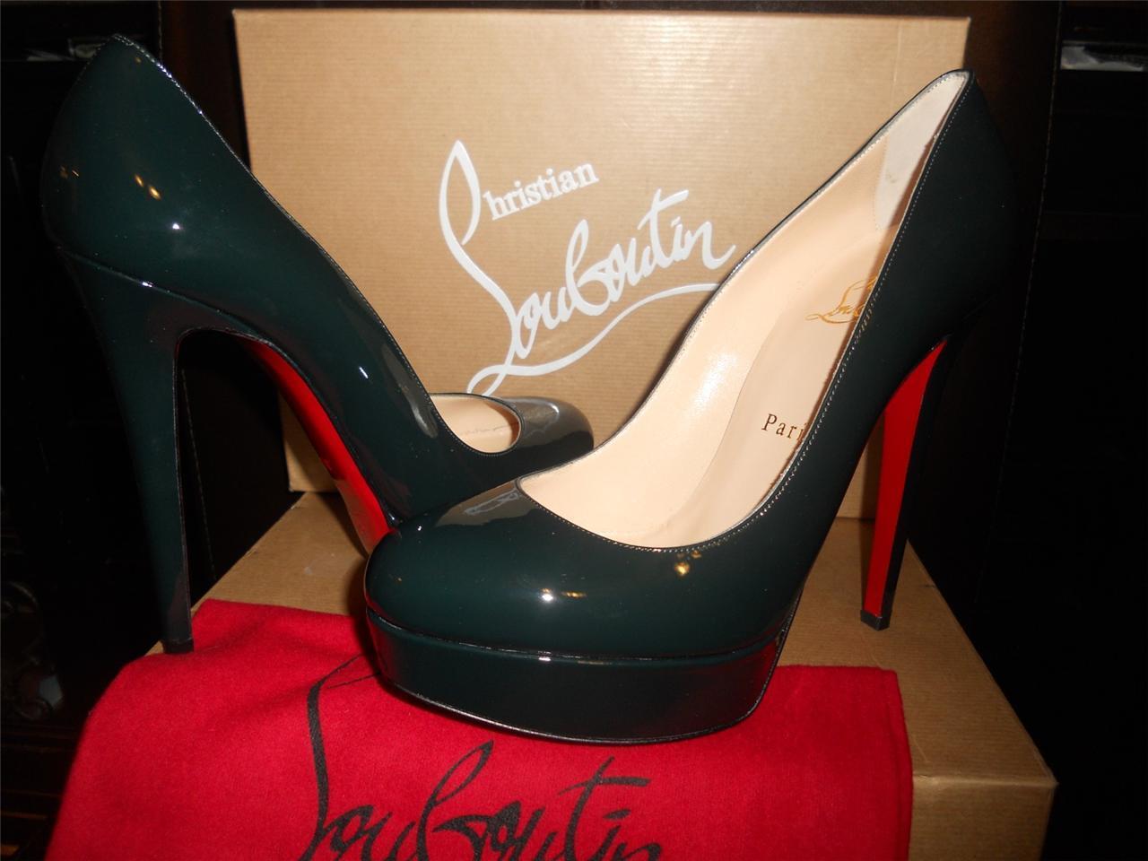 Christian Louboutin, Gray bianca 140 Wool Platform Court Shoes in size  40. - Unique Designer Pieces