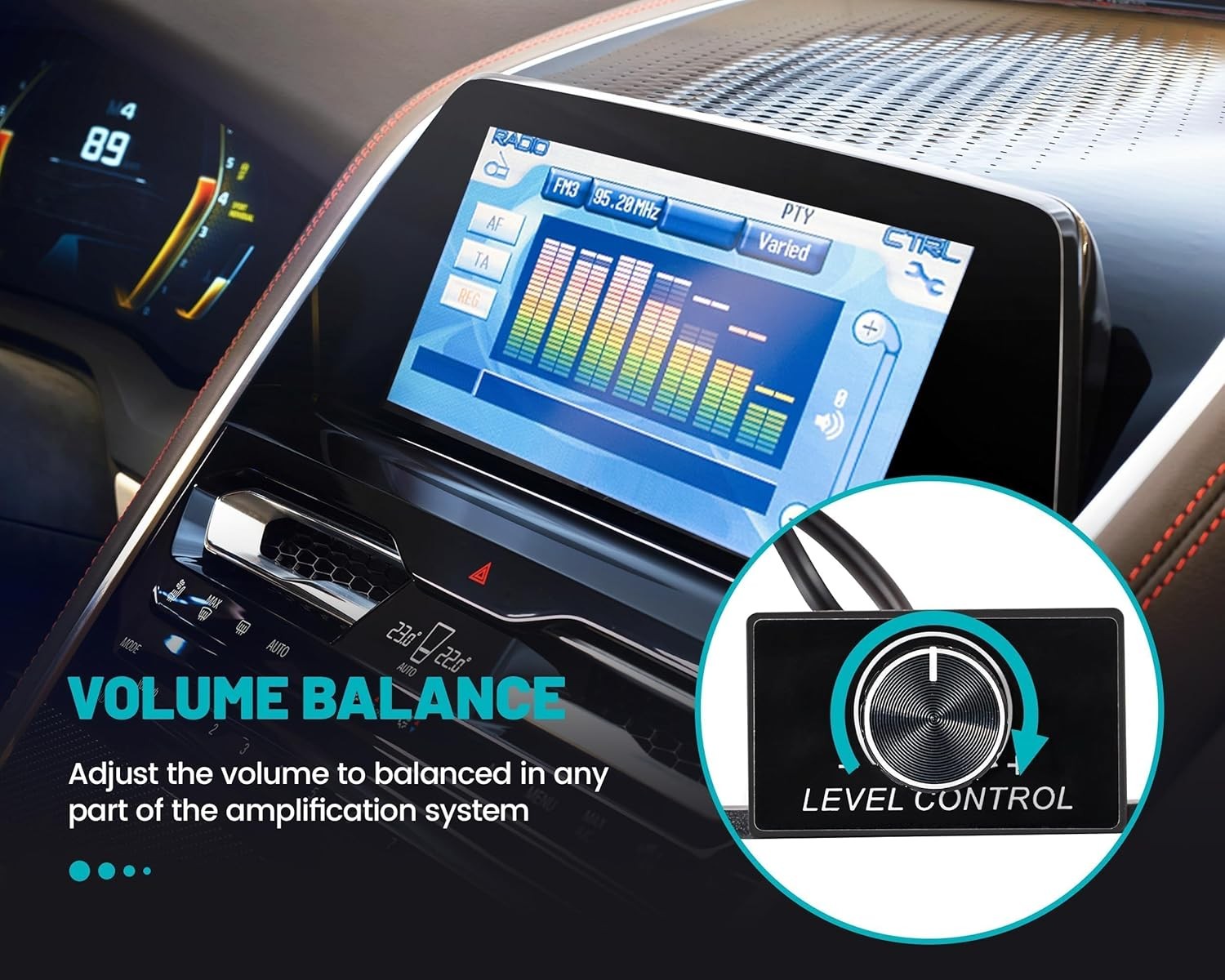 NuIth Universal Car Amplifier RCA Level Controller, Audio Bass Control... 