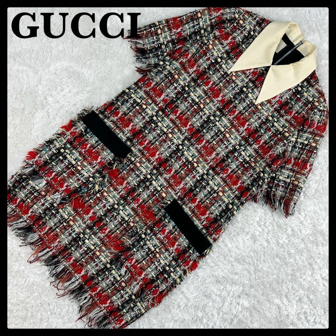 Autentico abito Gucci tweed lunghezza ginocchio manica corta taglia 38 usatol