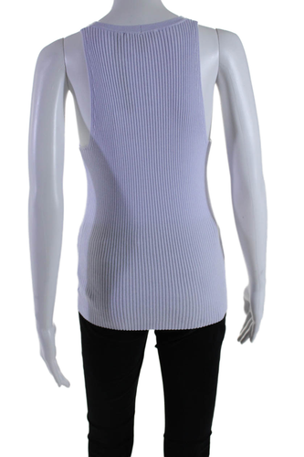Theory Womens Soft Iris Slim Ribbed Bleecker Cotton Sleeveless Vest Top Size P - Bild 3 von 6