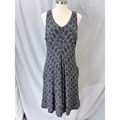 The North Face Charcoal Geometric Ikat Racerback Pocket Dress L Casual Travel