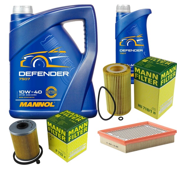 MANN-FILTER Inspektionspaket 6L Mannol Defender 10W-40 FüR Opel Sintra-image