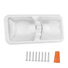 RV Interior Natural White 12V LED Ceiling Double Dome Light 1 Count Pack of 1 