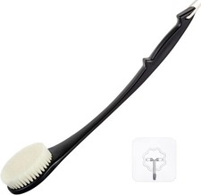Body Back Scrubber   17'' Long Handle Shower Brush, Durable 17 Black, Black