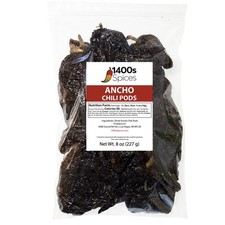 8oz Ancho Dried Whole Chile Peppers, Chili Seco Pods for Authentic Mexican Fo...