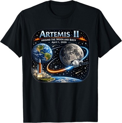 Artemis 2 Journey Around the Moon and Back 2026 T-Shirt, Kid Adult T-Shirt