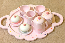 ToysRUs Wooden Tea Set for Little Girls, Pretend Play Tea Party Set Toy