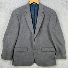 Jos. A. Bank Wool Silk Blend Blazer Sport Coat Mens 43R Gray Pocket Tailored Fit