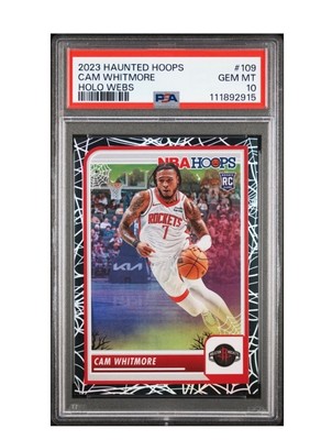 2023 Panini Haunted Hoops 109 Cam Whitmore RC Holo Webs PSA 10 POP 5
