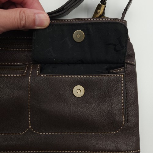 Vintage Levenger Brown Leather Shoulder Strap Messenger Bag Purse Zipper Pockets - Picture 7 of 24