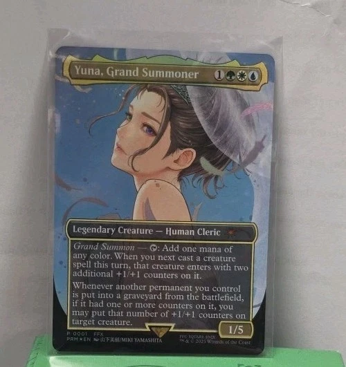Yuna Grand Summoner Borderless Foil Promo Nm Magic The Gathering  - Image 2 of 3