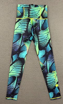 Women's Tutu Blue 2 UPF 50 Protective Green Multicolor Tropical  Leggings Size M
