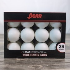 36 Penn 40mm TABLE TENNIS BALLS White PING PONG 1-Star RECREATIONAL Official