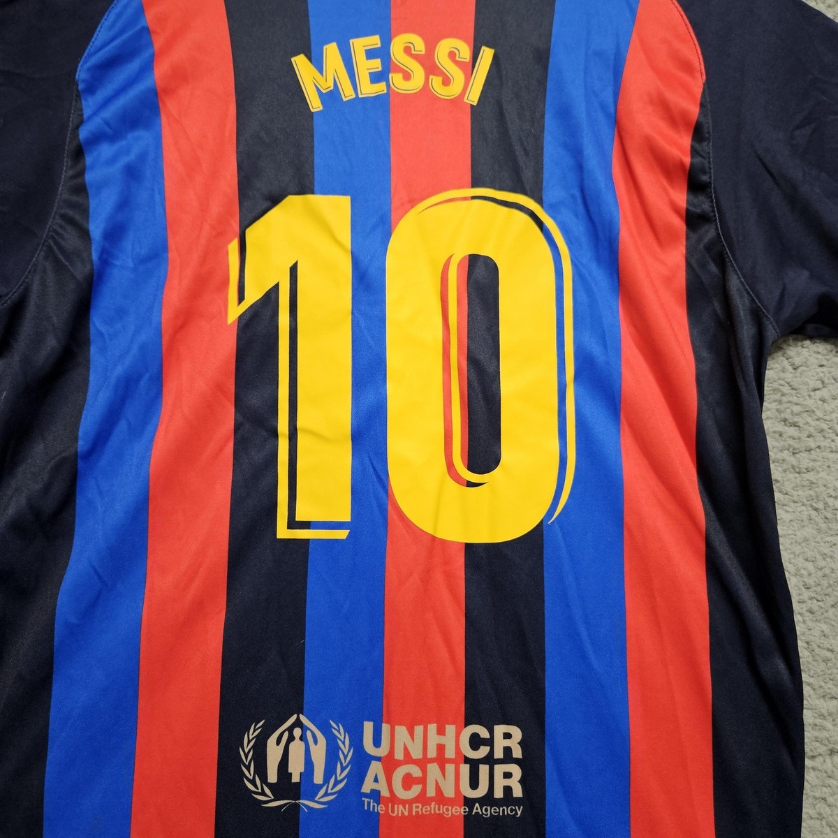 FC Barcelona Shirt Mens Medium La Liga Soccer Messi 10 Spotify