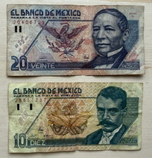 MEXICO LOT 2 NOTES  20, 50 PESOS 1992  COMBINE SHIPPING  NO RESERVE!