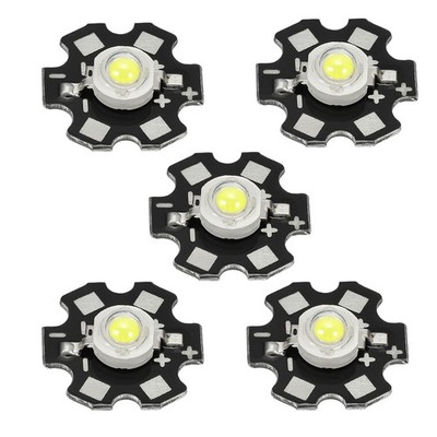 5 x COB LED Light Chip Bead 3.2-3.4VDC 3W 280lm 6000-6500K Replacement White