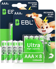 AAA Rechargeable Batteries 1100Mah Ready2Charge Triple a Nimh Battery, Retail Pa 9.02 per battery