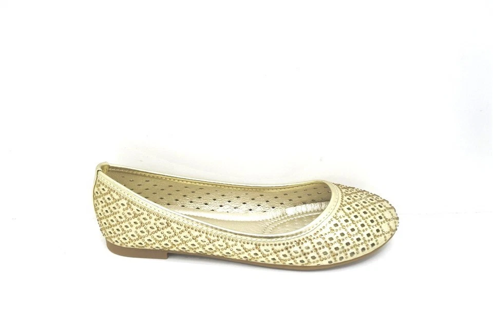 Womens Flat Glitter Slip On Pump Ballerina Wedding Party Bling Ladies Shoes Size - Image 3 of 3