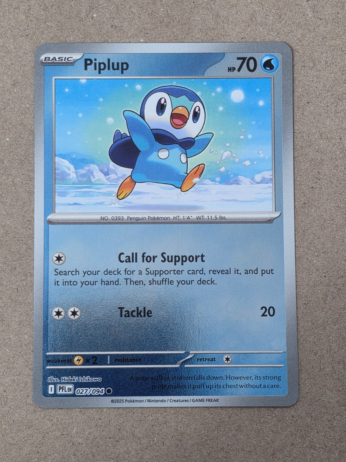 027/094 Piplup Phantasmal Flames - Reverse Holo NM Pokemon