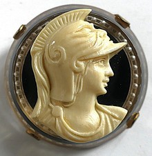 BROCHE CAMEE ART DECO. CAMEO ATHENA. DELICATE SCULPTURE GRAVEE. A VOIR ... 403
