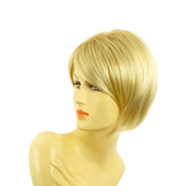 Perruque courte blond doré méché blond très clair ALINE 24BT613